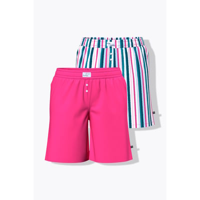 Lot de 2 shorts de pyjama, uni / rayures ULLA POPKEN
