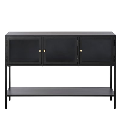 Buffet 3 portes en verre trempé et métal L132cm - ADARE DRAWER