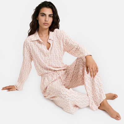 Soepelvallende pyjama met stippenprint, viscose ANNE WEYBURN