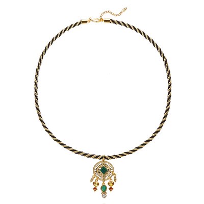 Collier ajustable cordon avec cabochon central KRUSH HIPANEMA