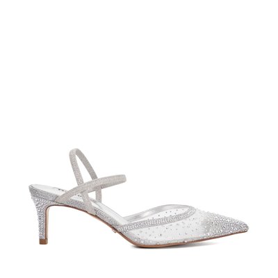 Escarpins à bride arrière en maille et strass - CHARISMATIC DUNE LONDON