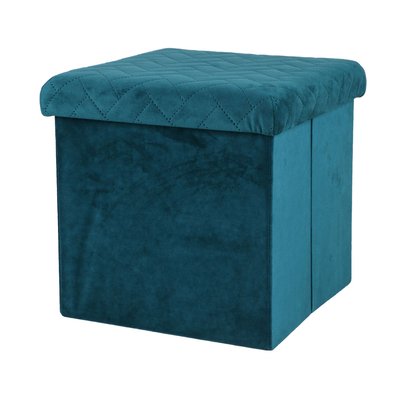 Pouf de rangement pliable Kube en velours TOILINUX