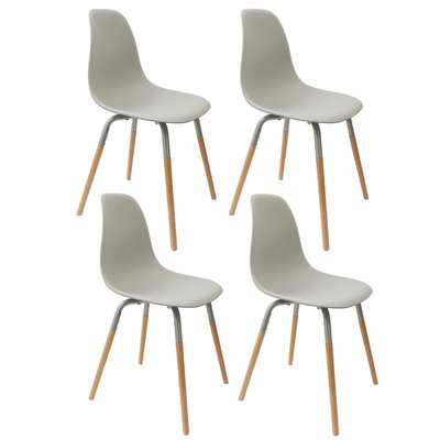 Lot de 4 Chaises scandinave Phenix en polypropylène et métal THE HOME DECO FACTORY