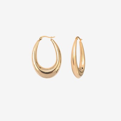 Boucles d'oreilles créoles grand modèle doré à l'or fin GAEL CAROLINE NAJMAN