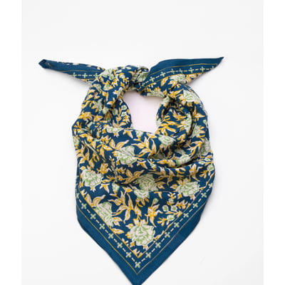 Grand foulard en coton - Bouquet du Matin Eucalyptus BINDI ATELIER