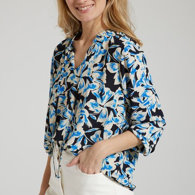 Printed Tie-Neck Blouse JDY