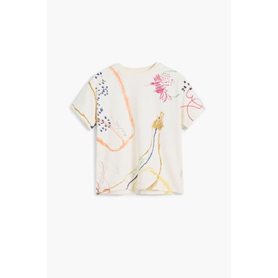Style Décontracté Desigual T-shirt Imprimé - Black/gris Haut Casual Garçon