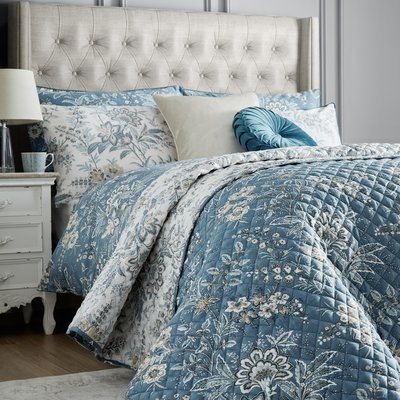 Plaid damassé ouaté fleuri Marlbrook LAURA ASHLEY