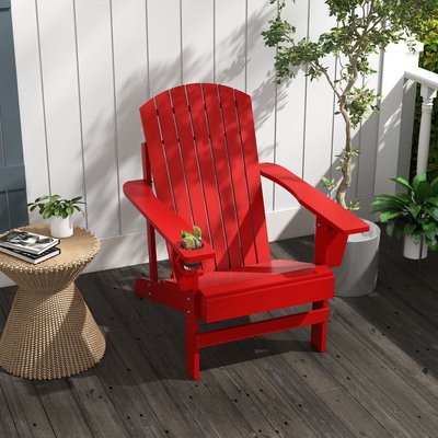 Fauteuil de jardin Adirondack porte-gobelet sapin OUTSUNNY