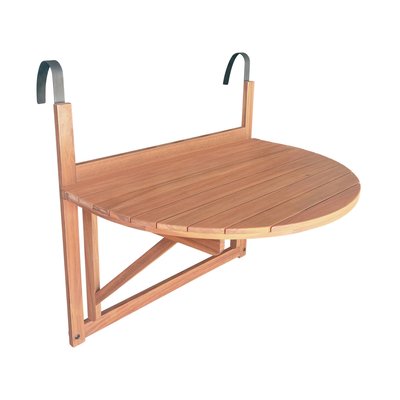 Table d'appoint rabattable bois d'hévéa pour balcon BRAGANCE Ø70CM SWEEEK