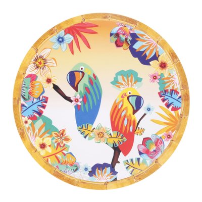 Petite assiette mélamine Perroquets de Bahia 23 cm LES JARDINS DE LA COMTESSE