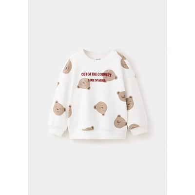 Sweat en coton à motif ours MANGO BABY