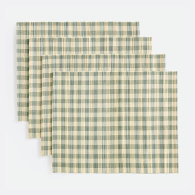 Set of 4 Paoli Gingham Checked Bamboo Placemats LA REDOUTE INTERIEURS