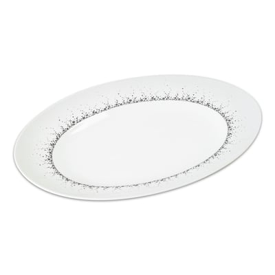 Plat ovale Boréalis gris 35 cm TABLE PASSION