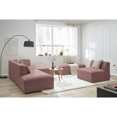 Canapé modulable 6 places en tissu chiné, MEGEVE BOBOCHIC