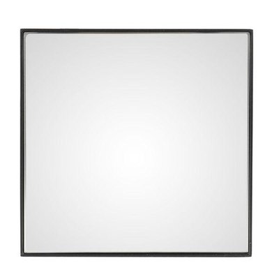 Miroir art déco vintage industriel carré métal noir 25 cm Ismo ZAGO