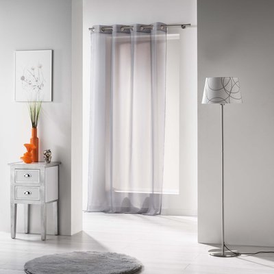 Panneau a oeillets Voile uni Voiline Gris 140 x 240 cm DOUCEUR D'INTÉRIEUR