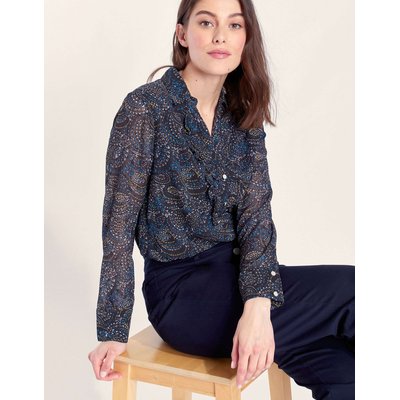 Blouse fluide imprimée col volanté KATI LA FIANCÉE