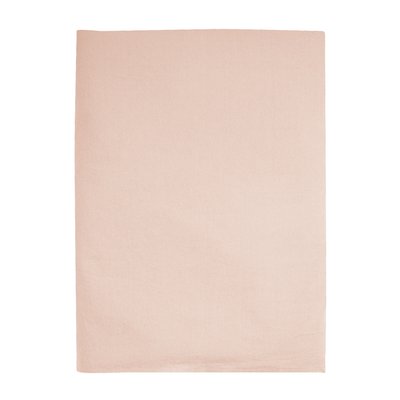 Drap plat en percale de coton lavé, DOUCEUR LAVÉE BLANC CERISE