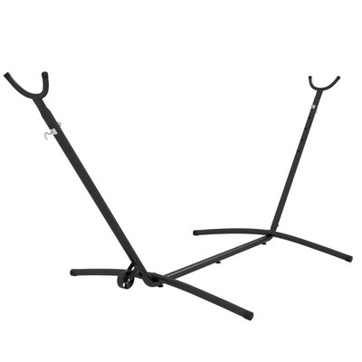 Support pied de hamac réglable acier époxy noir OUTSUNNY