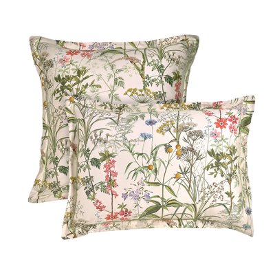 Taie d'oreiller satin de coton 120 fils PRAIRIE LEGERE GARNIER-THIEBAUT