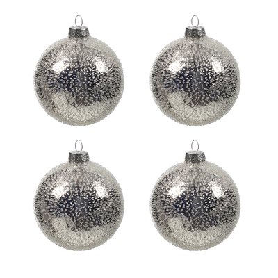 Set de 4 boules de noël mercurisées en verre D8 SIA DECO