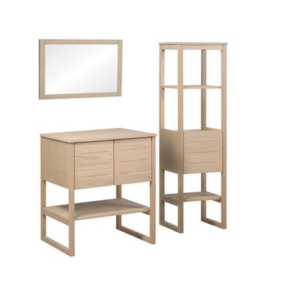 Meuble simple +vasque +miroir +colonne ATOLL MOB IN