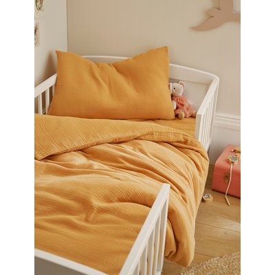 Parure housse de couette + taie d'oreiller unie en gaze de coton Bio* VERTBAUDET