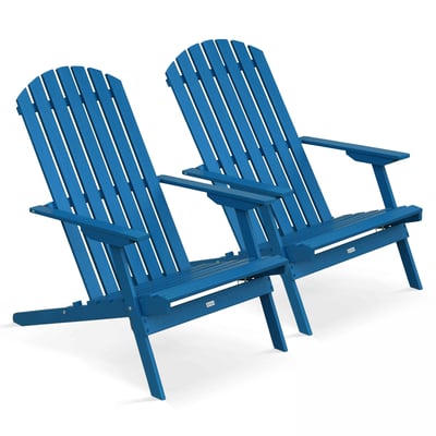 Lot de 2 fauteuils inclinable en bois, CALGARY OVIALA