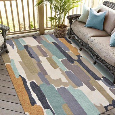 Tapis extérieur tissé kilim rectangle TRATTINO UN AMOUR DE TAPIS