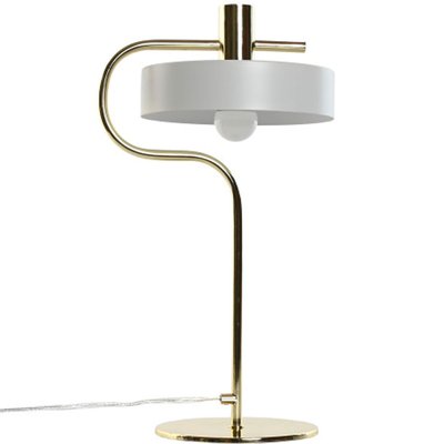 Lampe à poser rétro métal doré et blanc 28x18x46cm WADIGA