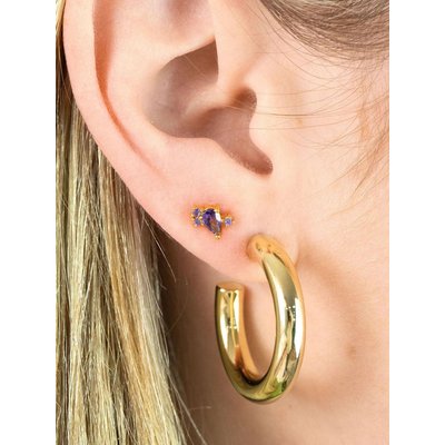 Piercing en or avec pierres mauves THE-ARE