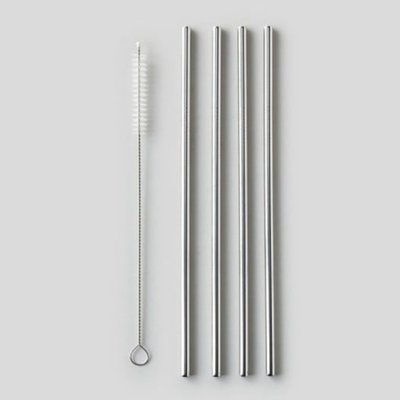 Lot de 4 pailles avec goupillon MONOPRIX MAISON