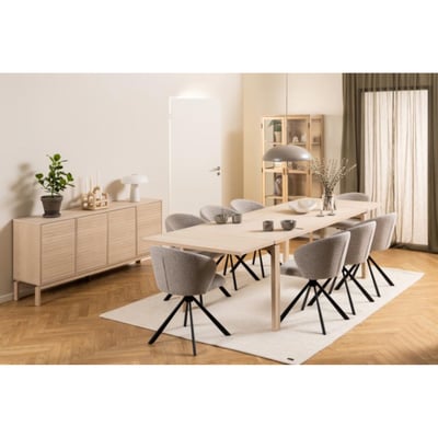 Table rectangulaire extensible en chêne blanchi L200/300 - LIAC HELLIN, DEPUIS 1862