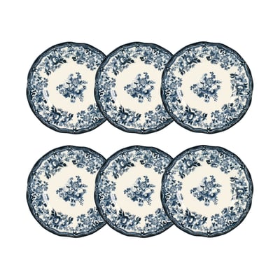 Lot de 6 assiettes à dessert en grès 20cm, FAUSTINE NOVASTYL