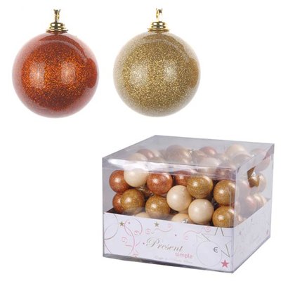 3 boules de noel Or DOUCEUR D'INTÉRIEUR