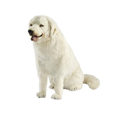 Hansa peluche geante Chien de Montagne des Pyrennées Assis 90cmH/140cmL HANSA