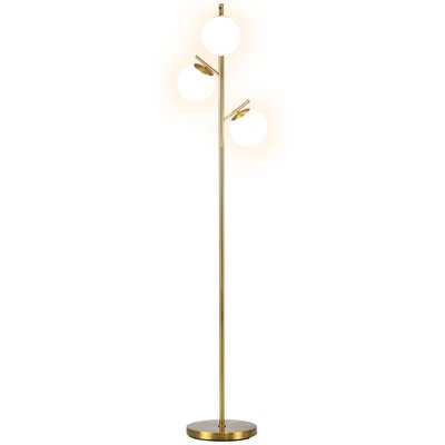 Lampadaire globe design néo-rétro 3 ampoules métal HOMCOM