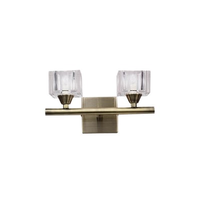 Applique Murale Double laiton bruni et verre Cubic MILLUMINE
