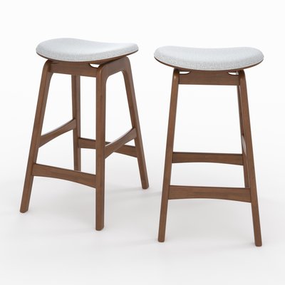 Lot de 2 tabourets pour îlot central 65,5 cm en bois et tissu - JUDE RENDEZ-VOUS DÉCO
