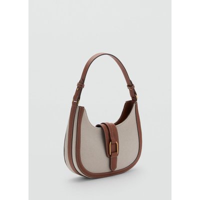 Sac d'épaule en toile contrastée MANGO