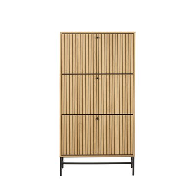 Meuble à chaussures 3 portes en bois et métal L71,6cm - STORO DRAWER