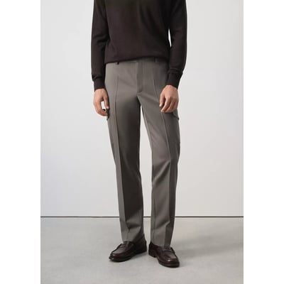 Pantalon cargo regular fit en laine mélangée MANGO MAN
