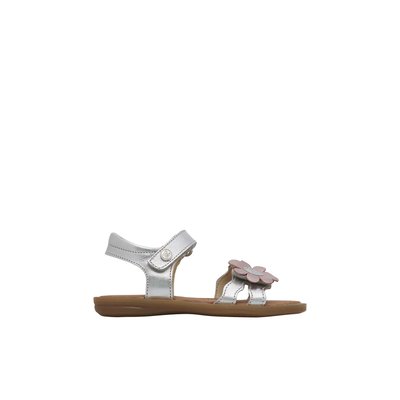 Sandales en cuir laminé avec fleurs appliqués ARISLE NATURINO
