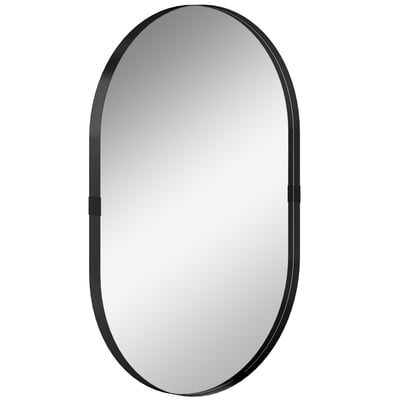 Miroir mural Alliage d'aluminium Noir HOMCOM