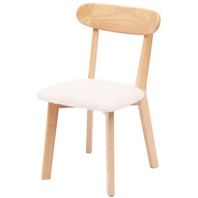 Lot de 2 chaises en bois et bouclette, VITORIA NORDLYS