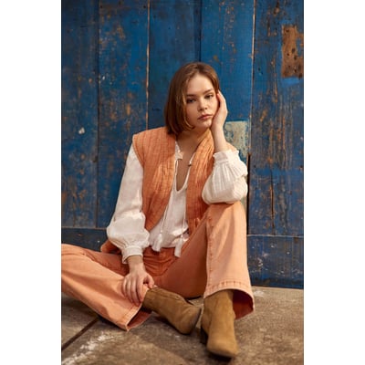 Gilet sans col uni VIVIE LA PETITE ETOILE
