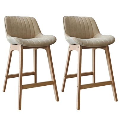 Lot de chaises de bar en chêne et tissu velours côtelé H65cm NORDEN MOB IN