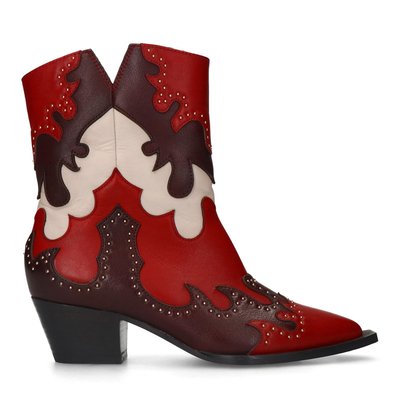 Bottines western en cuir ornées de surpiqûres SACHA