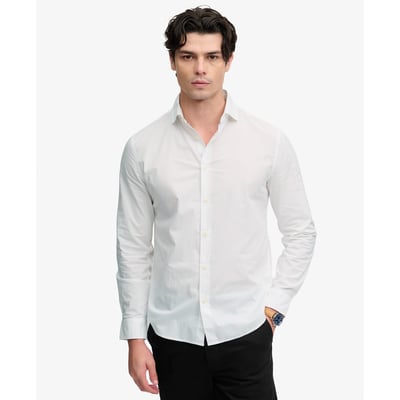 Chemise Popeline à Col Cassé Manches Longues SUPERDRY